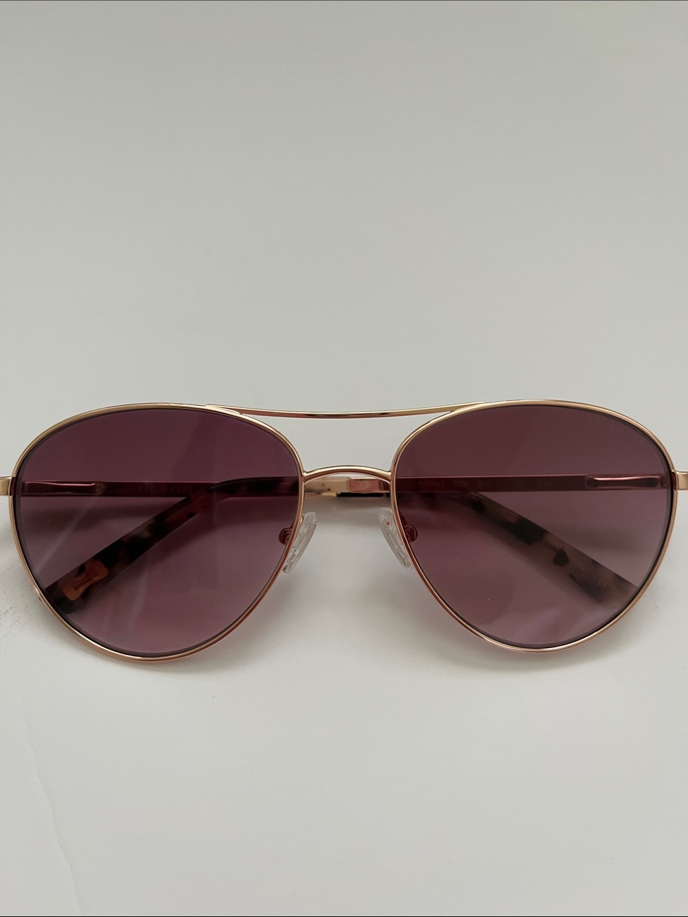 Ted Baker Gold Frame Aviator Sunglasses with Rose Lenses